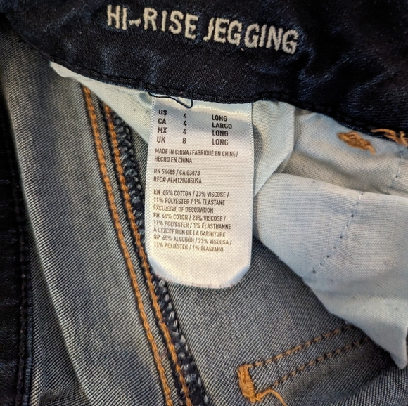 American Eagle Hi-Rise Skinny Jeggings Size 4L - Picture 4 of 4